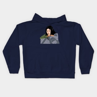 a sad women Kids Hoodie